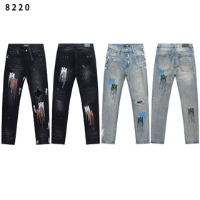 AMIRI distressed hand-painted washed vintage skinny slim-fit jeans-4582