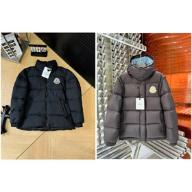 Moncler logo patchwork zipper stand-up collar down jacket-4895
