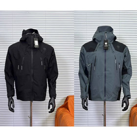 Descente outdoor hooded color-block windproof jacket-5037